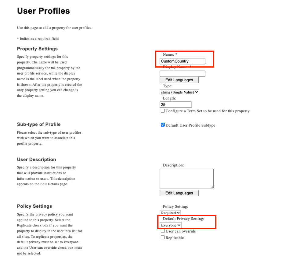 UserProfile: Name, Everyone