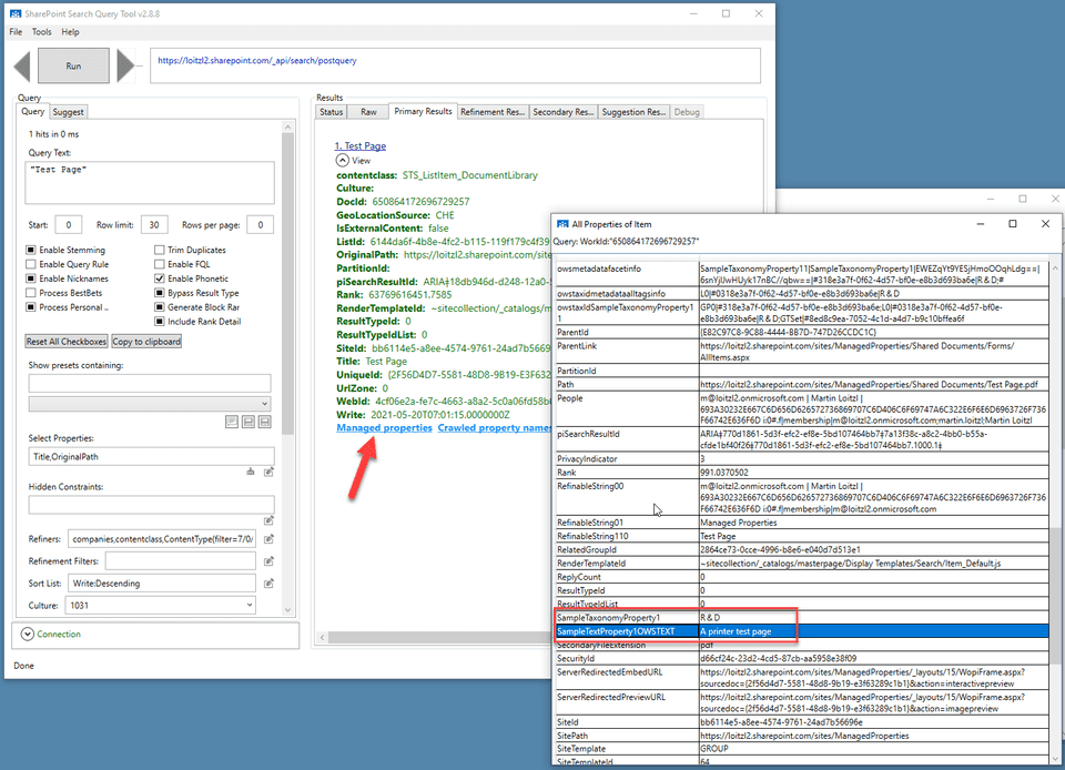 List All ManagedProperties