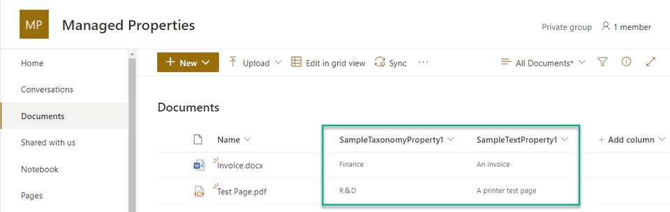 Add Sample Documents with metadata