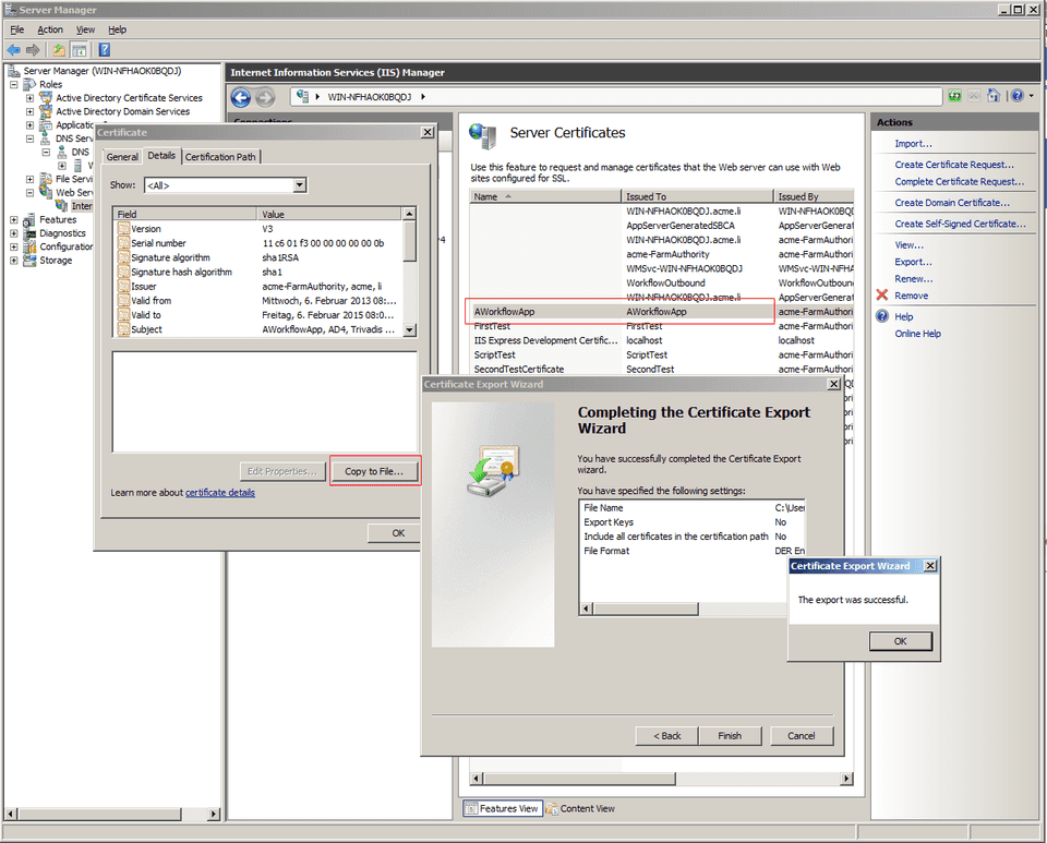 New Domain Certificate